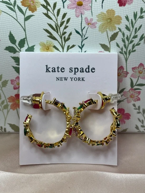 Kate Spade Greenhouse Floral Hoops - NWT - Picture 4 of 10
